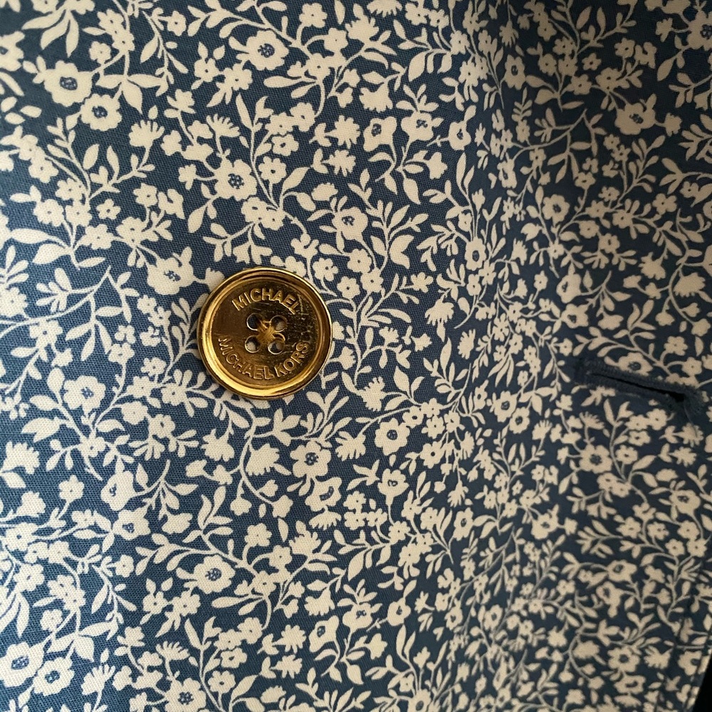 Michael Kors Blue and White Floral Jacket